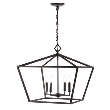 Gatsby 23" Adjustable Iron Rustic Glam LED Pendant - JONATHAN Y